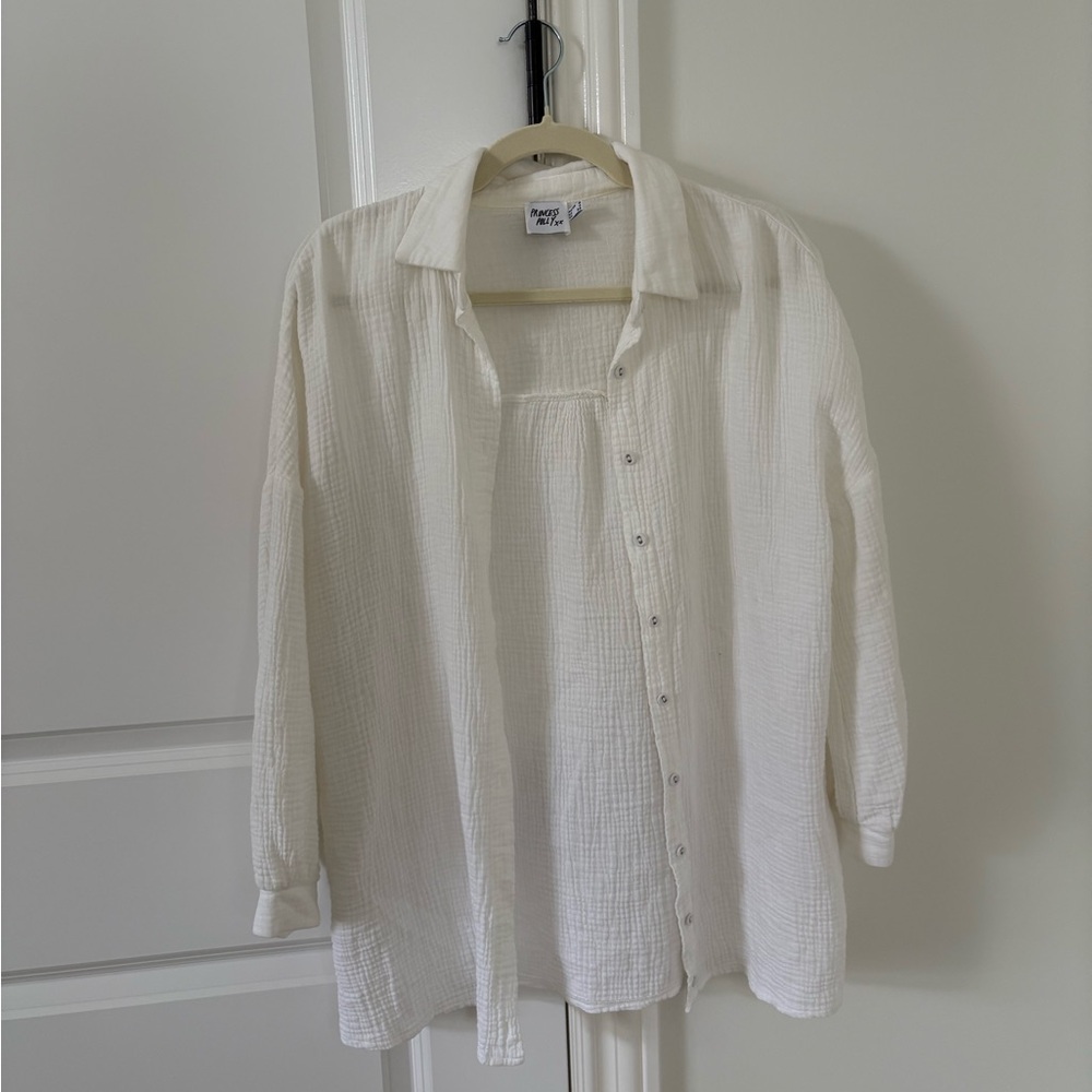 Princess Polly White Button-Up Shirt